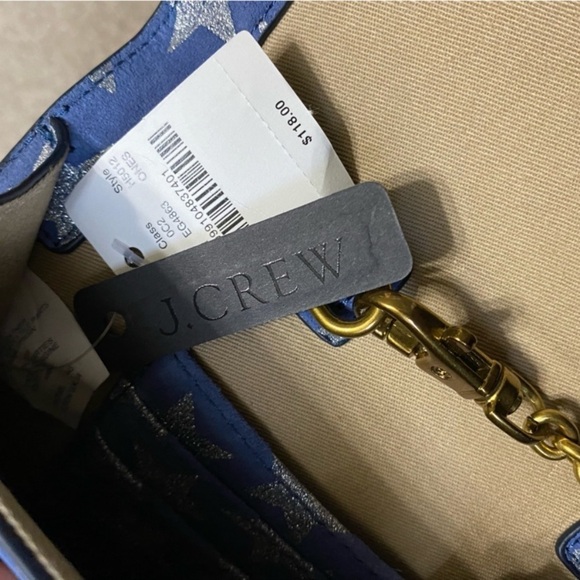 J. Crew Silver Stars Americana Harrison Convertible Clutch - Picture 5 of 6